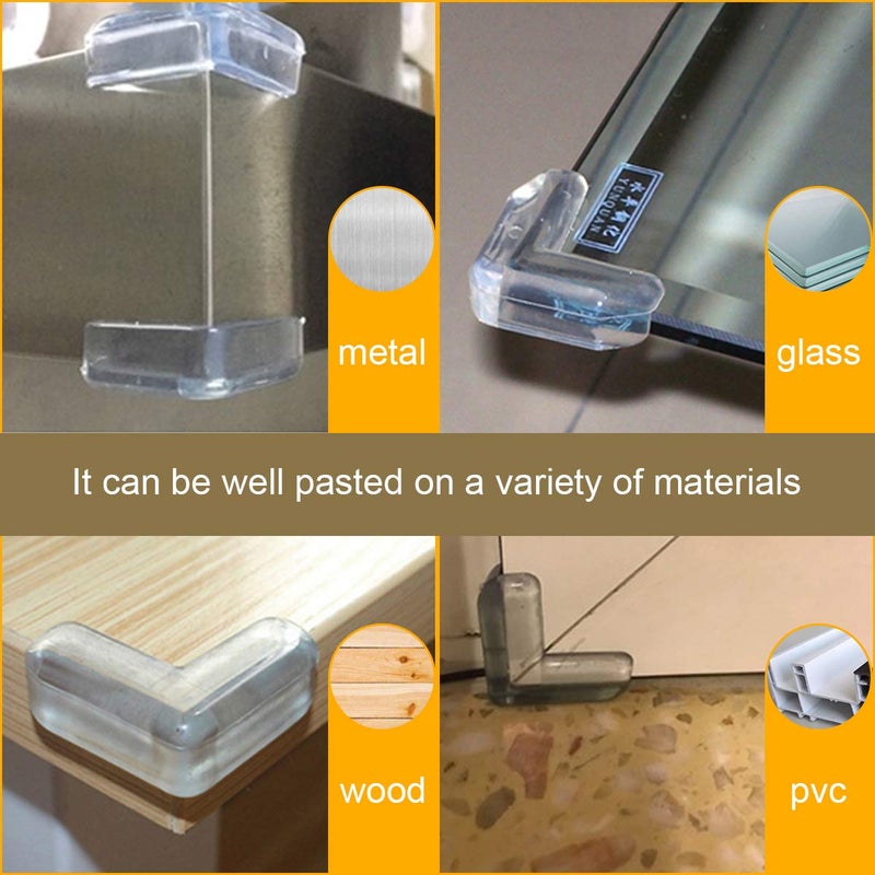 LOMILY Clear Corner Guards(12 Pack),Table Corner Protectors,Clear Edge Safety Bumpers,High Resistant Adhesive Gel,Corner Protector for Baby,Kids,Furniture,Cabinet,Glass,Coffee Table,ect. - Image 4
